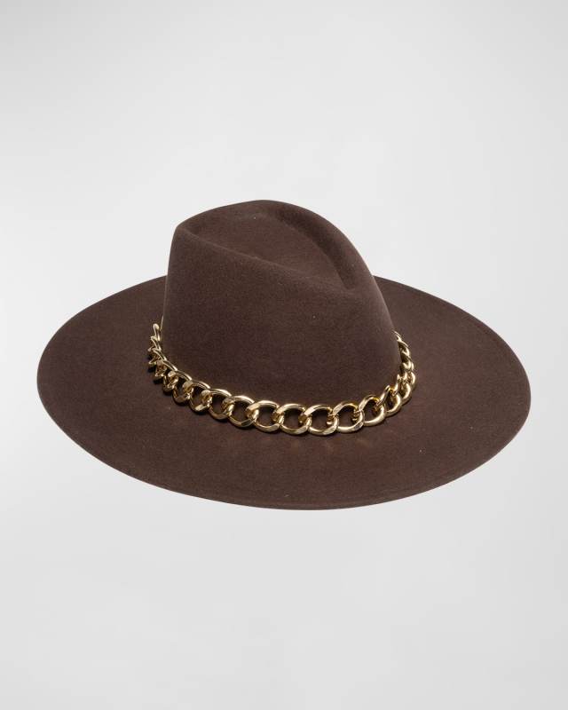 Harlowe Wool-Chain Fedora
